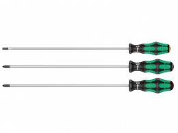 Wera 335/350/355/3 Long series 3pc Screwdriver set PZ2/300; PH2/300; SL5.5/300mm £29.99